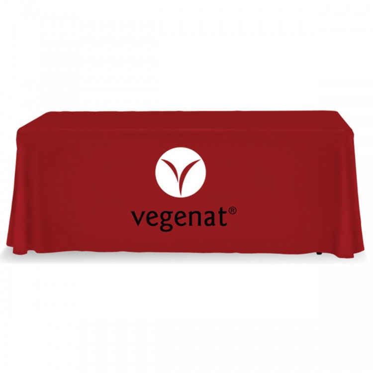 RED Table Throw 2 Color Logo Print 6 ft. or 8ft. ( 3-sided or 4-sided option)